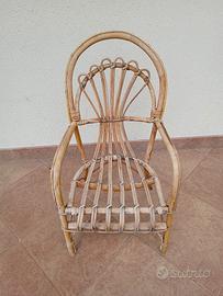 sedia bambino/a in vimini altezza cm 65