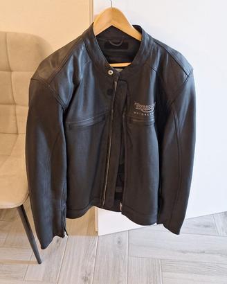 GIACCA MOTO TRIUMPH PELLE NERA - TAGLIA 50 (L)