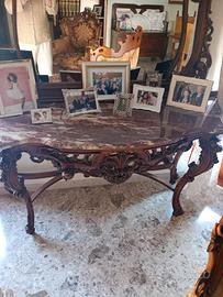Consolle con piano in marmo e specchiera - 900