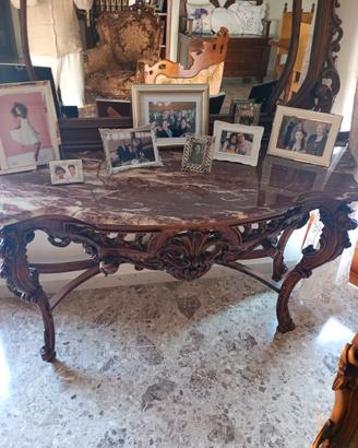 Consolle con piano in marmo e specchiera - 900
