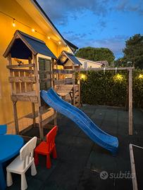 Parco Giochi in legno Altalena scivolo scalinata