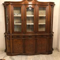 Mobile legno massello credenza vetrina barocco