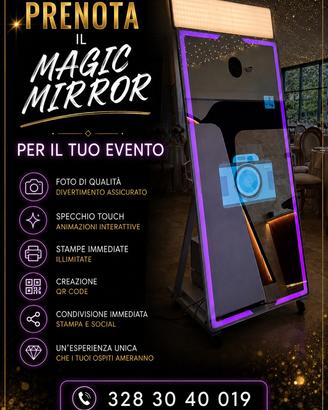 Foto booth/magic mirror effetti per feste ed eve