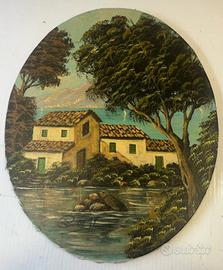 Ovale 50x40 dipinto a mano Artista Paco 99