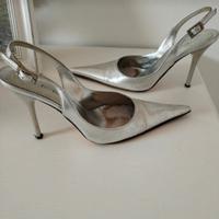 scarpe vera pelle argentate 