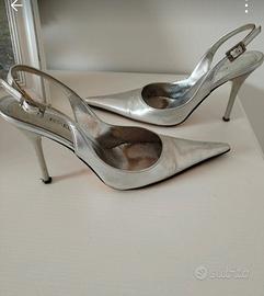scarpe vera pelle argentate 