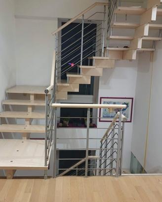 SCALA ARREDO COMPONIBILE LEGNO ACCIAIO