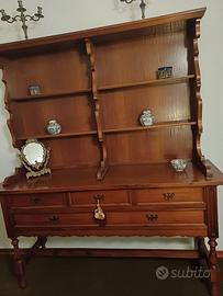  cassettiera in ciliegio con piattaia