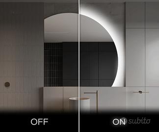 Specchio mezza luna led 3000k 75 x 75