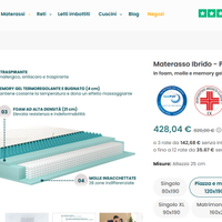 Materasso NUOVO sottovuoto molle + memory foam