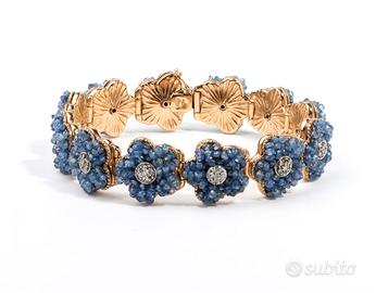 Bracciale vintage in oro con zaffiri e diamanti
