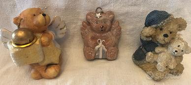 SET DI 3 ORSETTI PORTACANDELE DA APPENDERE