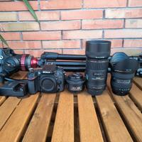 Nikon D7100+Obiettivi e cavalletto