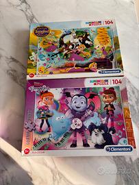 2 puzzle rapunzel e vampirina 10€ 6 e 5 anni
