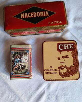 Tris Scatole di latta vintage da collezione