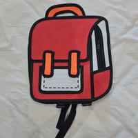 Zaino, Borsa Scuola,Disegno Cartone Animato 3D