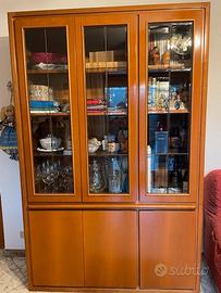 SET CORDINATO MOBILI SALONE IN LEGNO NOCE MASSELLO