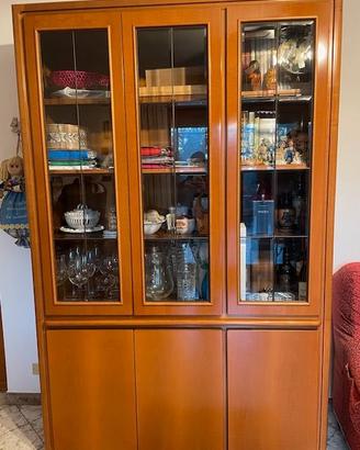 SET CORDINATO MOBILI SALONE IN LEGNO NOCE MASSELLO