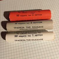 (313) - Rotolini 1, 2 & 5 Euro/cent Grecia 2002