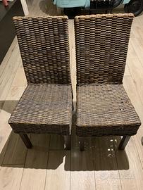 Set di 6 sedie in rattan