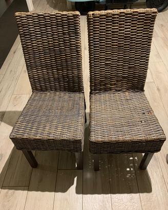 Set di 6 sedie in rattan