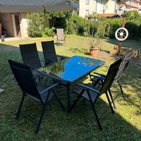 Set Alcor 150 da giardino  tavolo+6 sedie reclin.