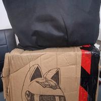 Casco moto con orecchie – NUOVO XL – Nero lucido