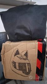 Casco moto con orecchie – NUOVO XL – Nero lucido