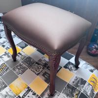 Sgabello pouf vintage  in legno marrone 45x34