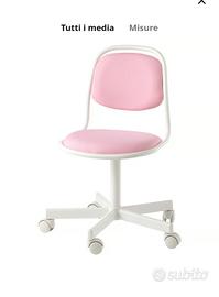 sedia rosa scrivania Ikea 