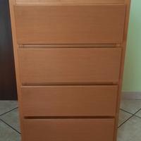 Cassettiera 4 Cassetti Colore Legno