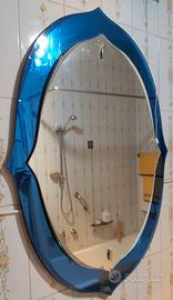 Set cristallo blu da bagno design anni '70