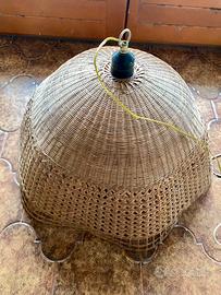 Splendido lampadario in vimini anni 60