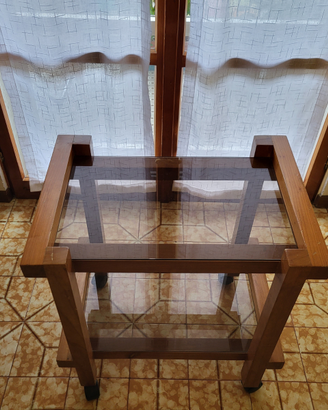 Carrello porta vivande in ciliegio