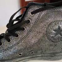 Scarpe Converse All Star grigio metallizzato