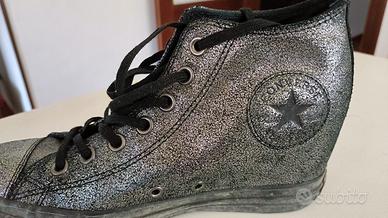 Scarpe Converse All Star grigio metallizzato