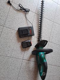 Taglia siepi+bruciatore+gabbia legno