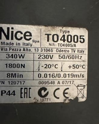 Motore cancello nice to4005