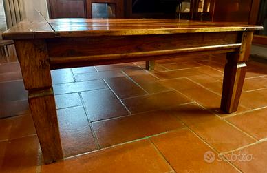 Tavolino artigianale in legno di Teak asiatico