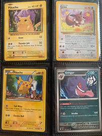 Lotto 4 Carte pokemon Pikachu Eevee Gengar