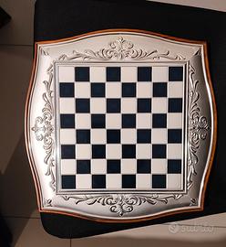 Scacchiera in argento e legno massello