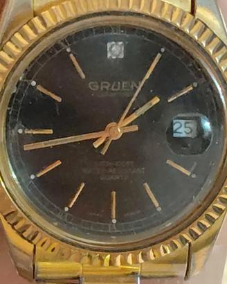 2 Orologi Gruen al quarzo,vintage,uomo e donna 