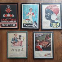 5 Pubblicità anni 50/60 originali epoca Vintage