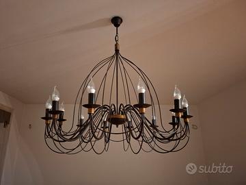 Lampadario rustico mod. fiammingo 12 luci led