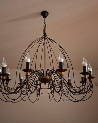 Lampadario rustico mod. fiammingo 12 luci led
