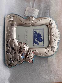 Cornice argento Pegaso nuova per bambino con gatti