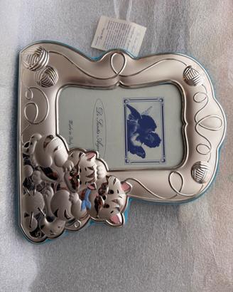 Cornice argento Pegaso nuova per bambino con gatti
