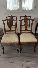 4 sedie rovere restaurate