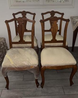 4 sedie rovere restaurate