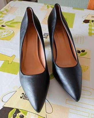Scarpe Décolleté Tacco Blocco Taglia. 41 (Nero)